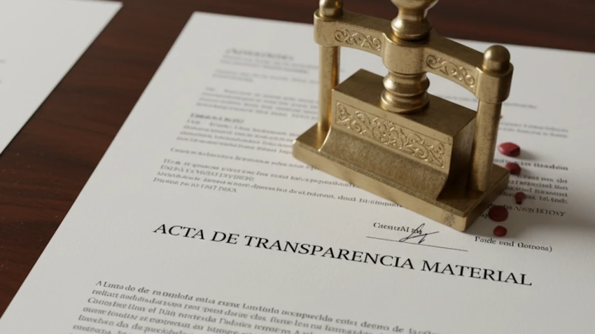acta de transparencia material